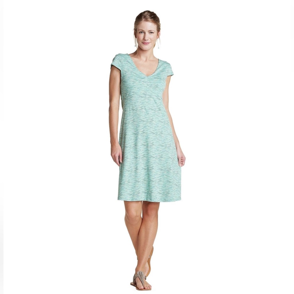Toad & Co Rosemarie Dress Aquifer Wave Sleeveless  Size Large- EUC